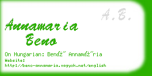annamaria beno business card